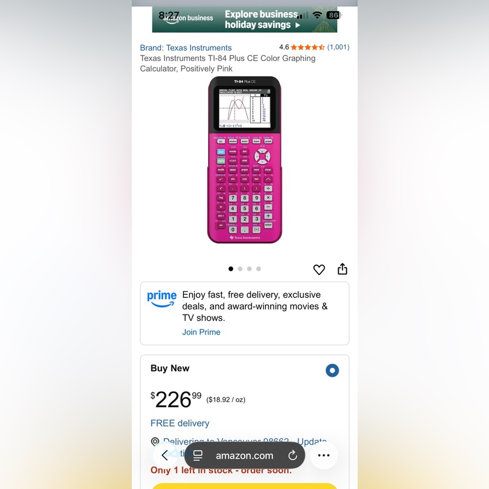 Texas Instruments TI-84 Plus CE Color Graphing Calculator, Positively Pink - Picture 2 of 7